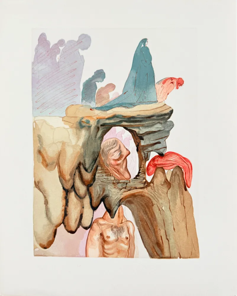 Houtsnede Dali - The Inferno, Canto 22 - The Liars