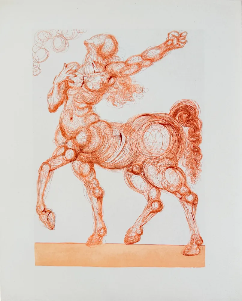 Houtsnede Dali - The Inferno, Canto 25 - The Centaur