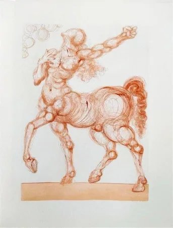 Houtsnede Dali - The Inferno, Canto 25 - The Centaur