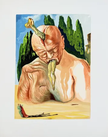 Houtsnede Dali - The Inferno, Canto 27 - Un diable logicien