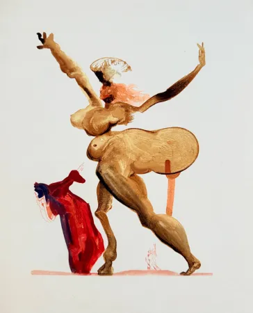 Houtsnede Dali - The Inferno, Canto 33 -  Les Traitres envers leurs hôtes