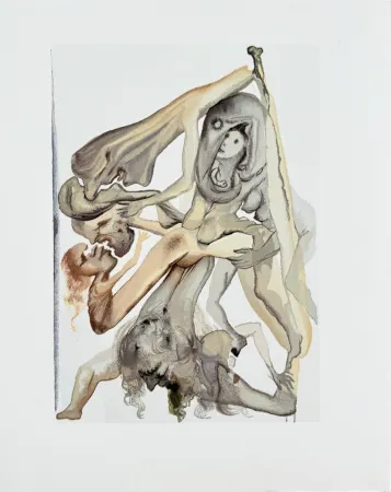 Houtsnede Dali - The Inferno, Canto 4 - Limbo