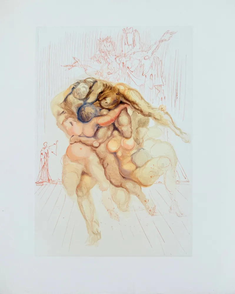 Houtsnede Dali - The Inferno, Canto 8 - The Angry Ones