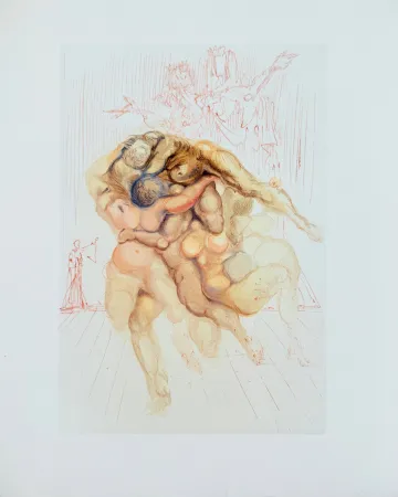 Houtsnede Dali - The Inferno, Canto 8 - The Angry Ones