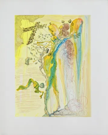 Houtsnede Dali - The Paradise, Canto 12 - L'Eclat des corps glorieux