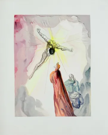 Houtsnede Dali - The Paradise, Canto 14 - Apparition du Christ