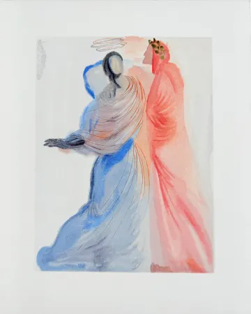 Houtsnede Dali - The Paradise, Canto 18 - La Splendeur de Béatrice