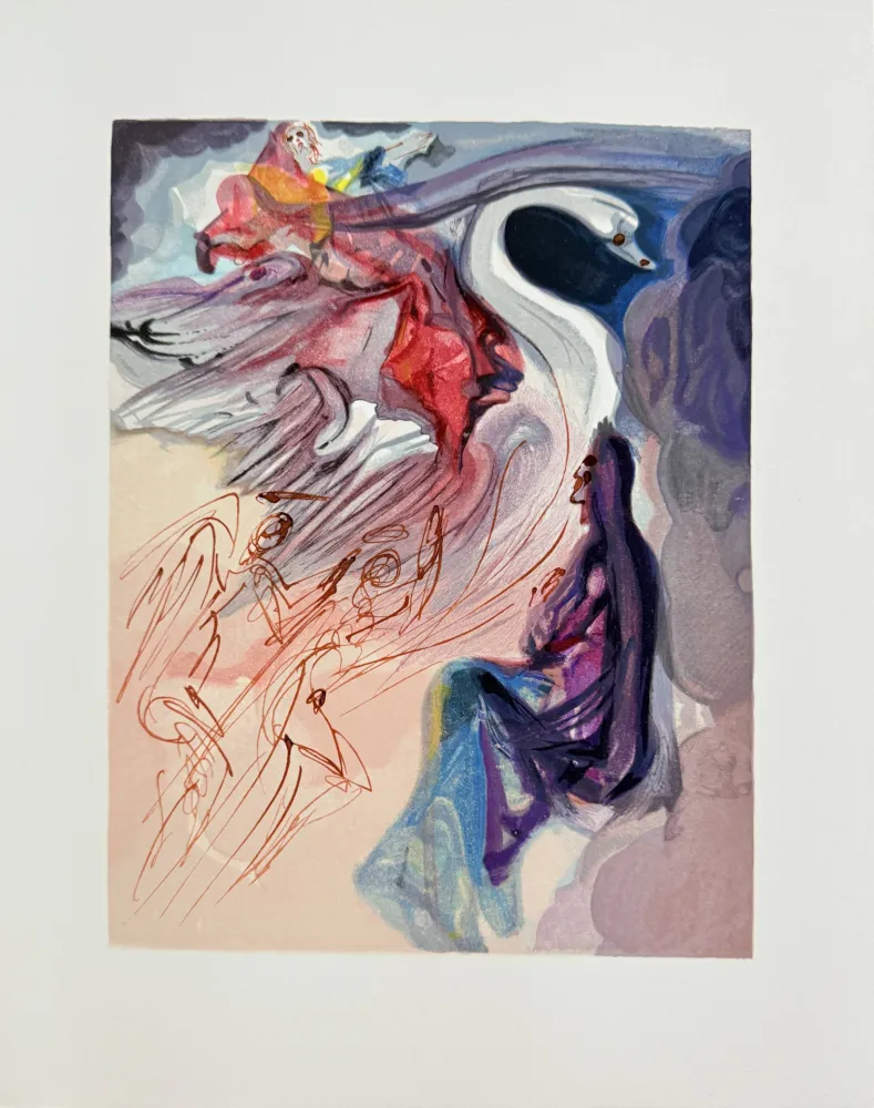 Houtsnede Dali - The Paradise, Canto 19 - The Language of the Bird