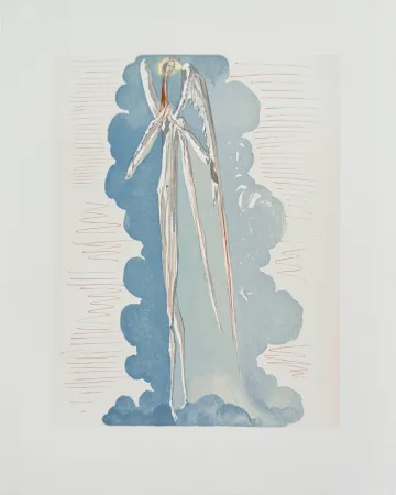 Houtsnede Dali - The Paradise, Canto 22 - The Angel of the Seventh Sphere