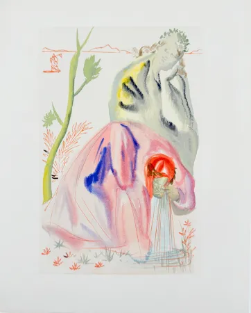 Houtsnede Dali - The Purgatory, Canto 21 - The Source