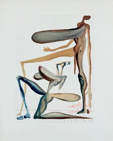 Houtsnede Dali - The Purgatory, Canto 22 - Prodigality