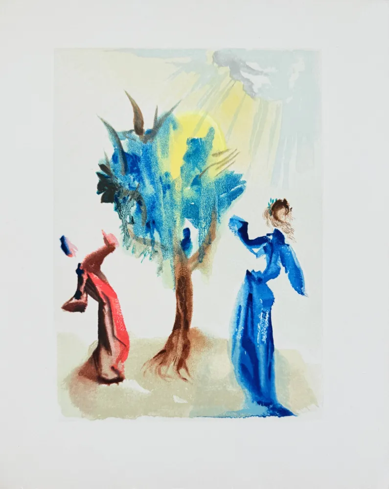 Houtsnede Dali - The Purgatory, Canto 24 - The Tree of Penitence