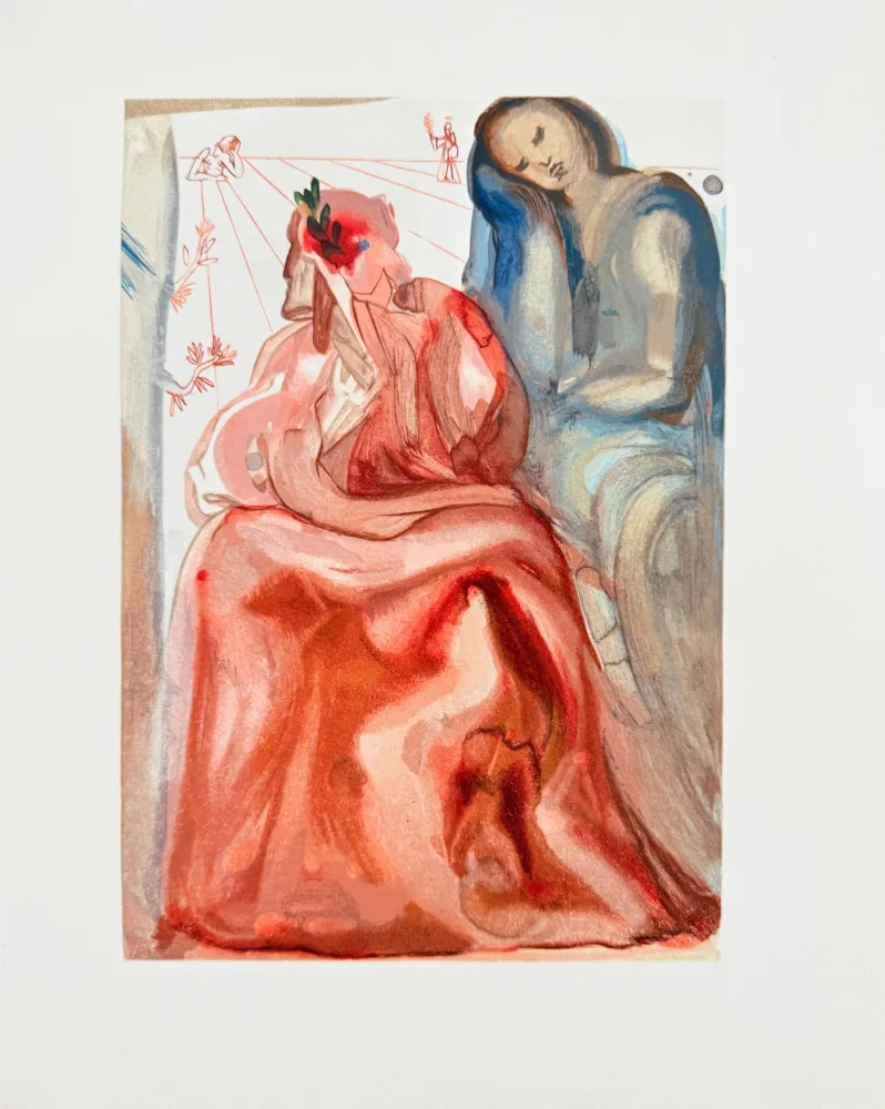 Houtsnede Dali - The Purgatory, Canto 31 - Dante's Confession