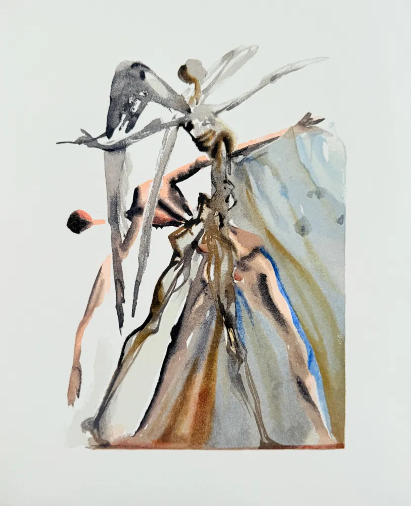 Houtsnede Dali - The Purgatory, Canto 4 - The Negligent Ones