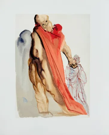 Houtsnede Dali - The Purgatory, Canto 5 - Virgil's Reproaches