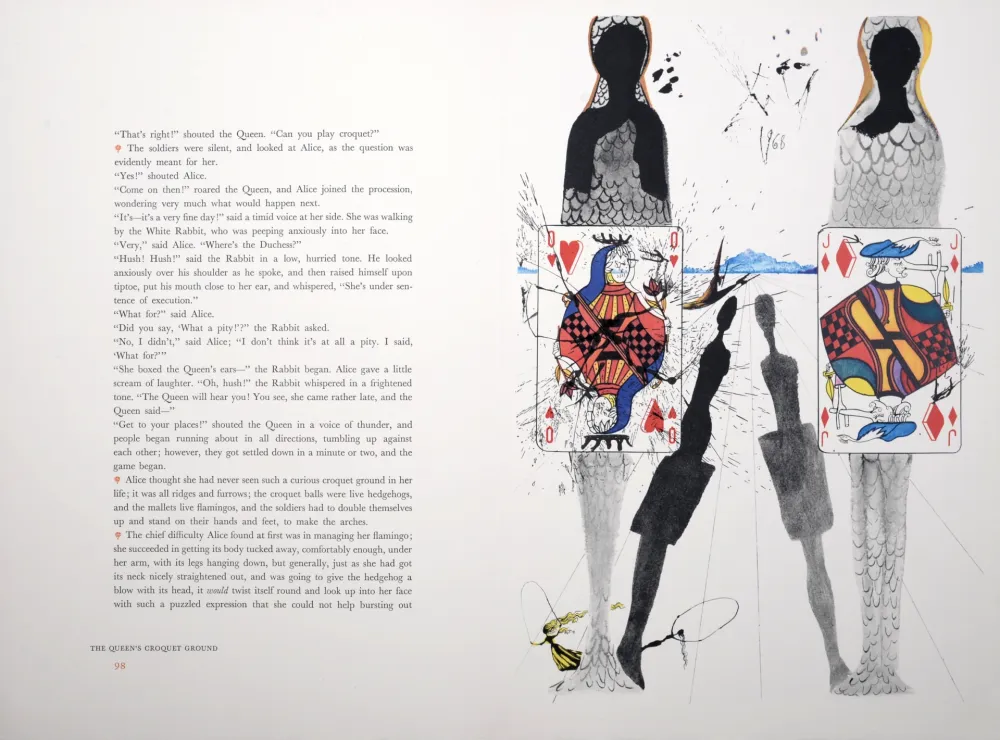 Heliogravure Dali - The Queen's Croquet Ground, Alice's Adventures in Wonderland, 1969