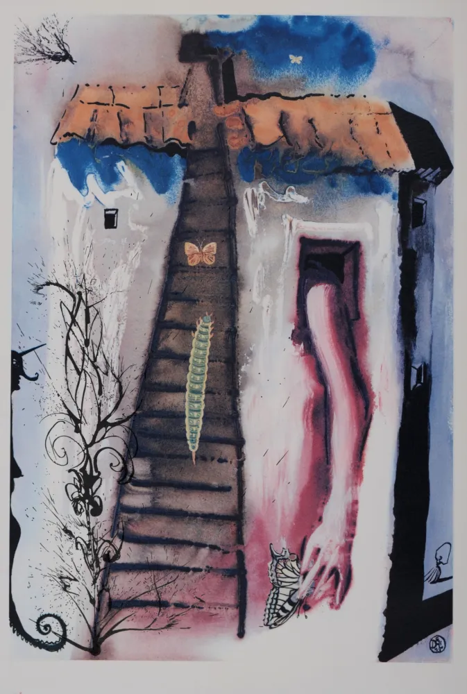 Heliogravure Dali - The Rabbit Sends in a Little Bill,  Alice au Pays des Merveilles, 1969