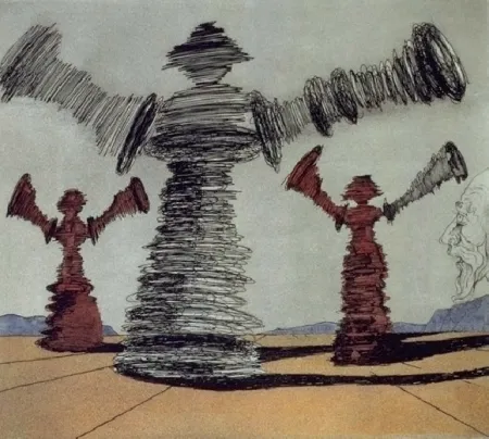 Ets En Aquatint Dali - The Spinning Man