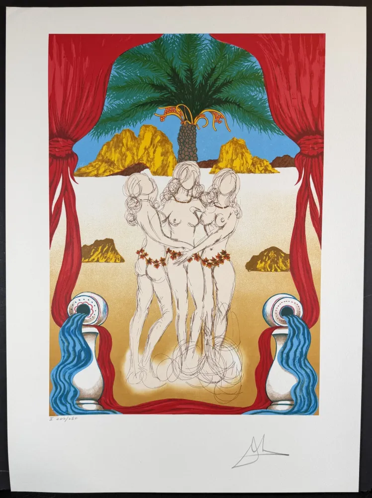 Lithografie Dali - The Three Graces of Hawaii