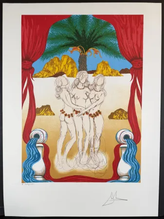 Lithografie Dali - The Three Graces of Hawaii