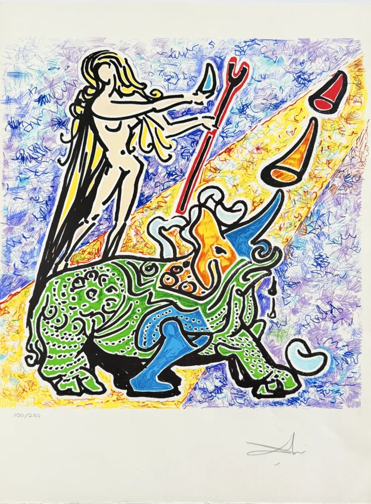 Lithografie Dali - The Virgin and the Rhinoceros