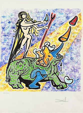 Lithografie Dali - The Virgin and the Rhinoceros