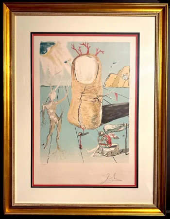 Lithografie Dali - The Vision of The Angel of Cap Creus - The Thumb