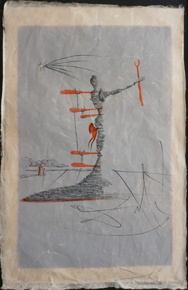 Lithografie Dali - The Woman in The Cosmos Dominating The World