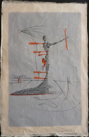 Lithografie Dali - The Woman in The Cosmos Dominating The World