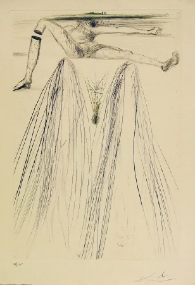 Ets En Aquatint Dali - Tristan et Iseult - The Giant Beliagog