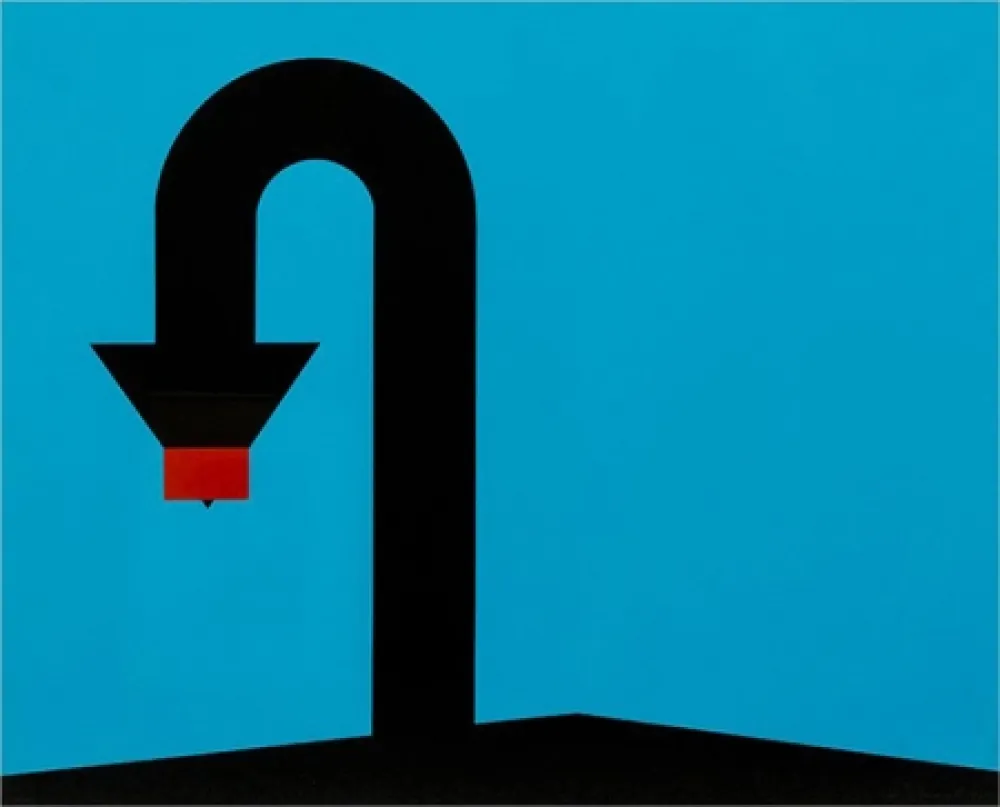 Lithografie D'arcangelo - ARROW WITH RED END