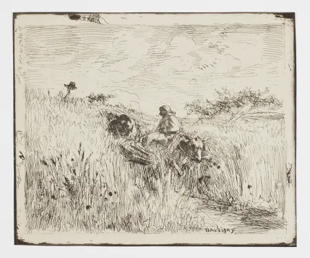 Geen Techniek Daubigny - Sentier dans les Blés (The Path in the Wheatfield)