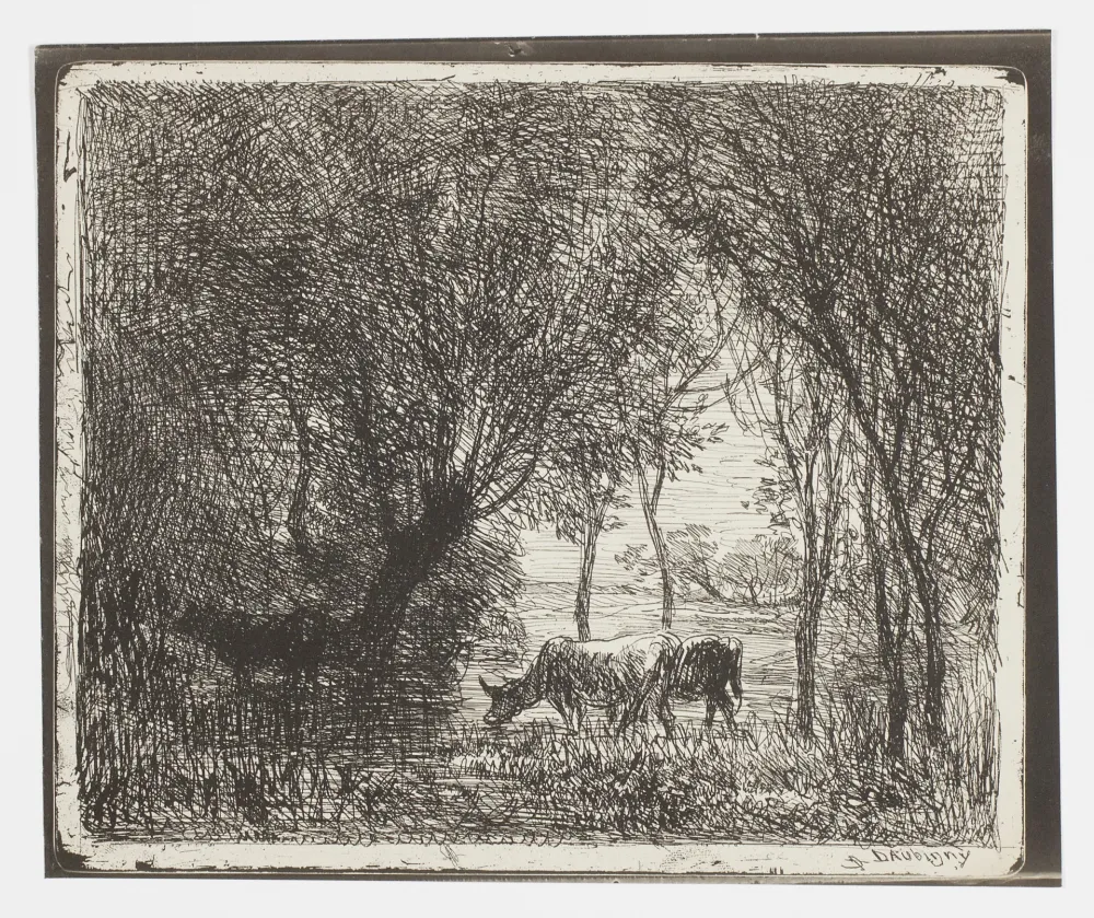 Geen Techniek Daubigny - Vaches sous Bois (Cows in the Woods, Cows under Trees)