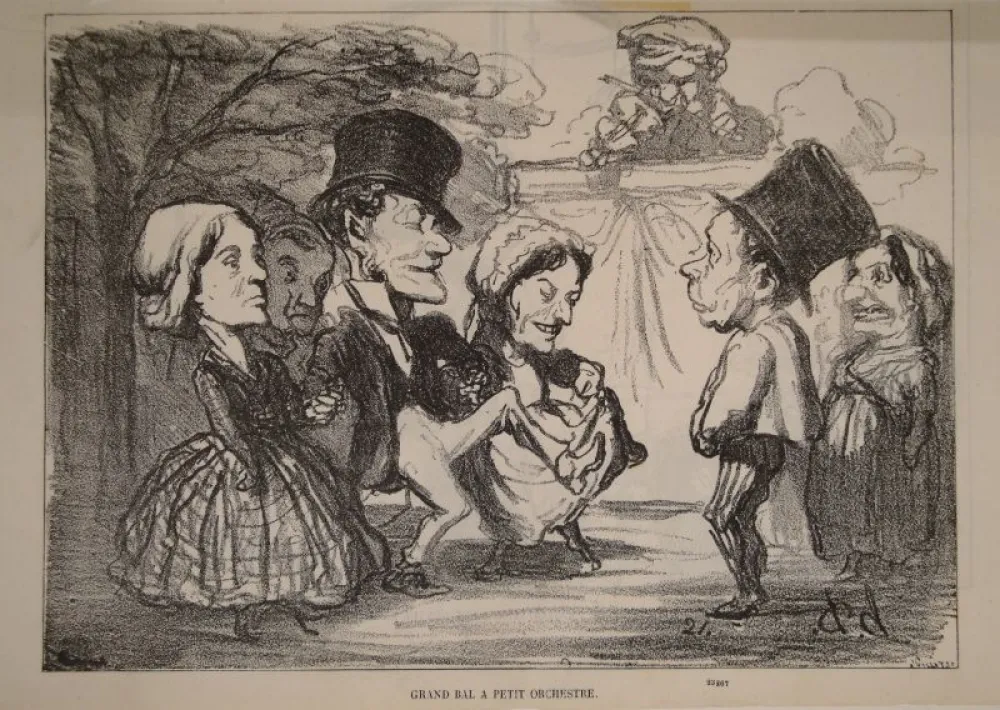 Lithografie Daumier - Grand bal à petite orchestre