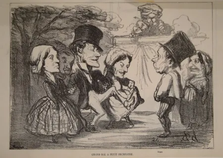 Lithografie Daumier - Grand bal à petite orchestre