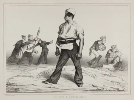 Lithografie Daumier - Liberté de la Presse - Ne vous y frottez pas!