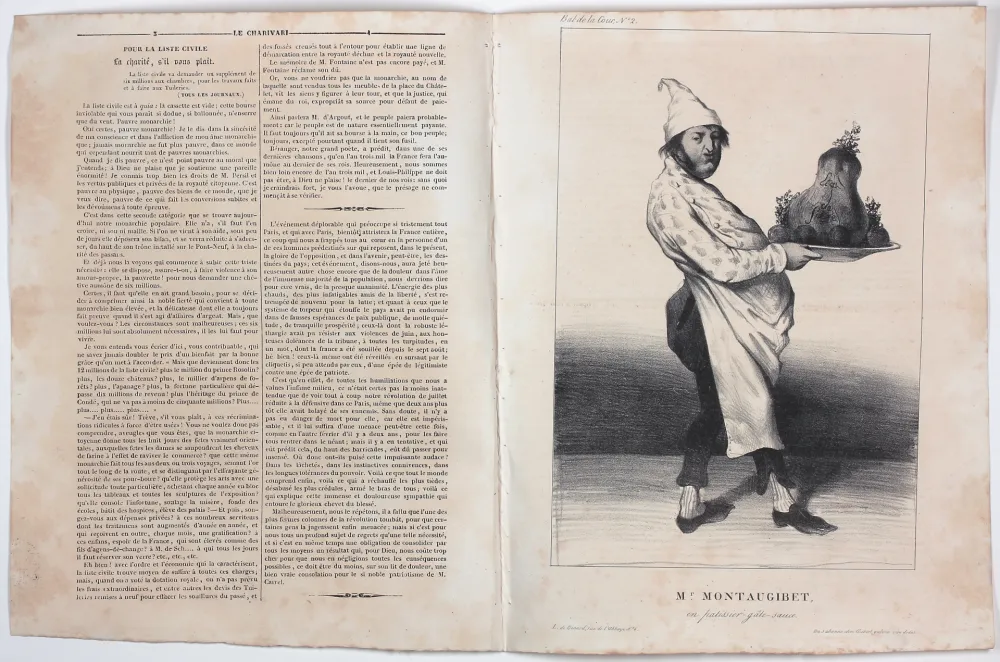 Lithografie Daumier - Mr. Montaugibet en patissier-gâte-sauce 