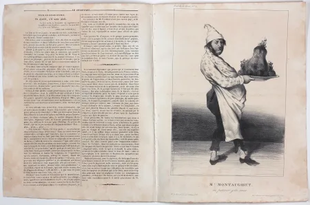 Lithografie Daumier - Mr. Montaugibet en patissier-gâte-sauce 
