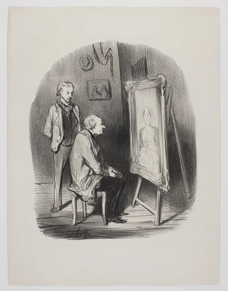 Lithografie Daumier - Oui, C’est bien feue ma femme! ...Seulement je trouve que vous l'avez trop flattée!....