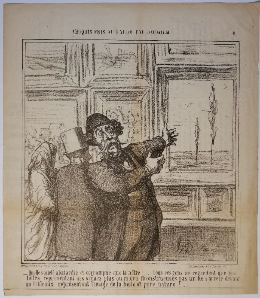 Lithografie Daumier - – Quelle société abatardie et corrompue que la nôtre!.....