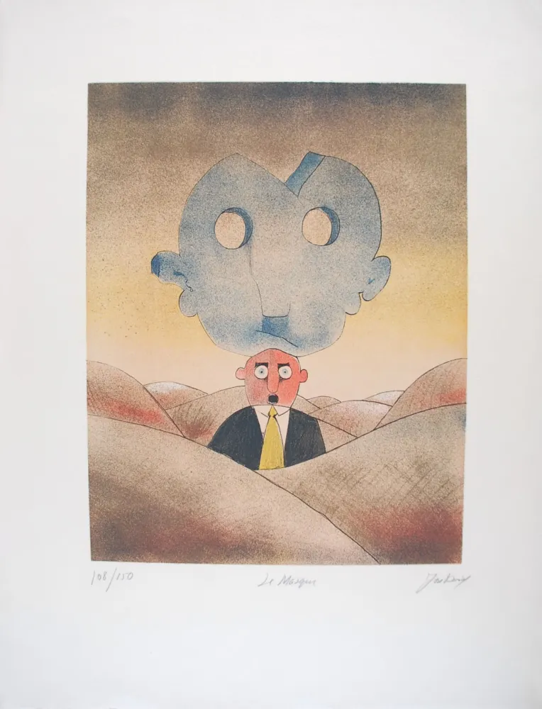 Lithografie David - Le Masque