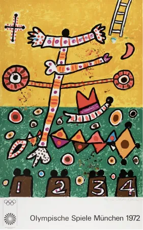 Lithografie Davie -  Untitled, from the Munich Olympics Portfolio, 1971 - Hand-signed