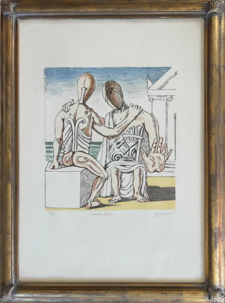 Lithografie De Chirico - Colloquio segreto