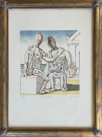 Lithografie De Chirico - Colloquio segreto