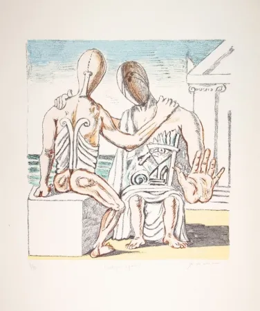 Lithografie De Chirico - Colloquio segreto