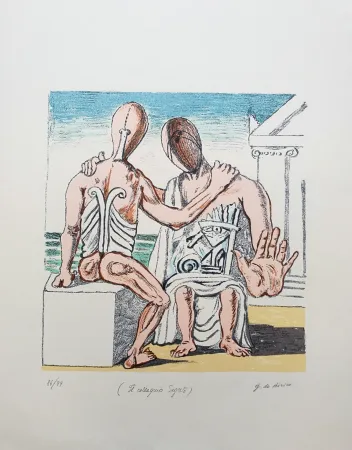 Lithografie De Chirico - Colloquio segreto