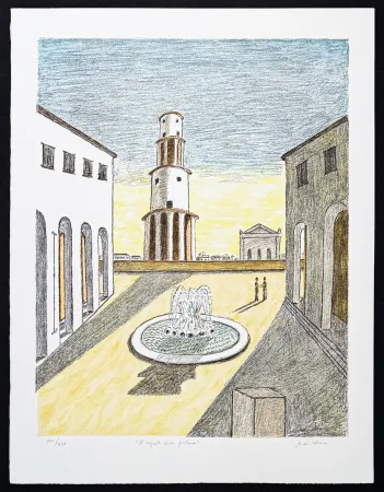 Lithografie De Chirico - Giorgio de Chirico (1888–1978) - Il segreto della fontana - 9-colour lithograph - 1971