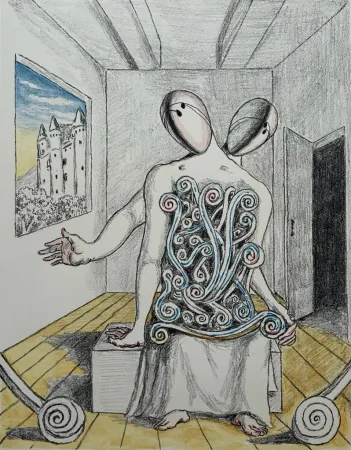 Lithografie De Chirico - Gli amici orientali