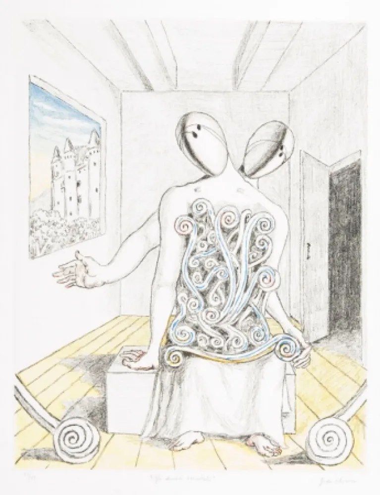 Lithografie De Chirico - Gli amici orientali