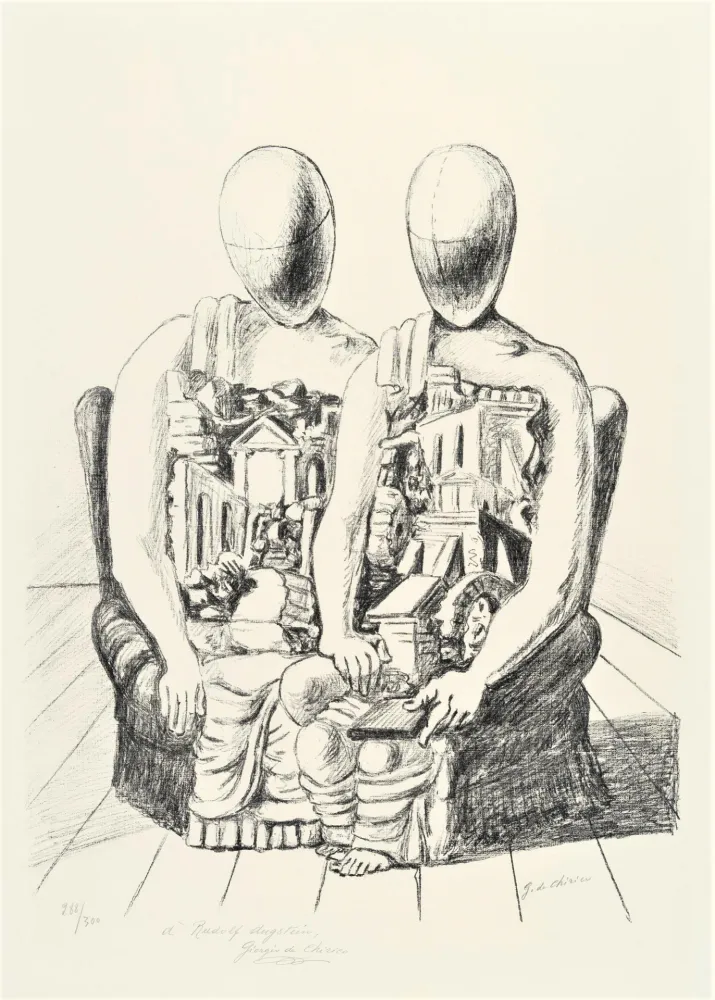 Lithografie De Chirico - Gli Archeologi